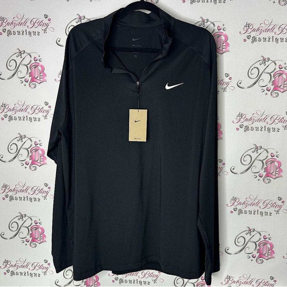 Nike Black white Quarter-Zip Pullover half zip up collar sweater long sleeve